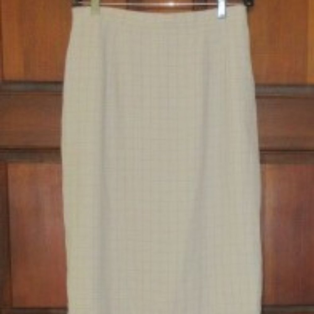 Lined Ivory Checked Skirt Size 10
